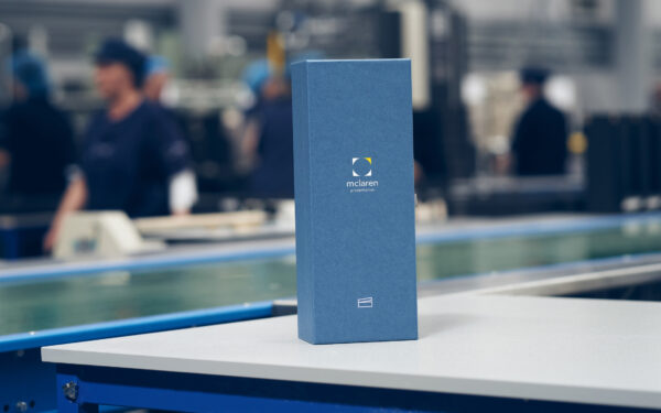 Hinged box for presenting luxury goods